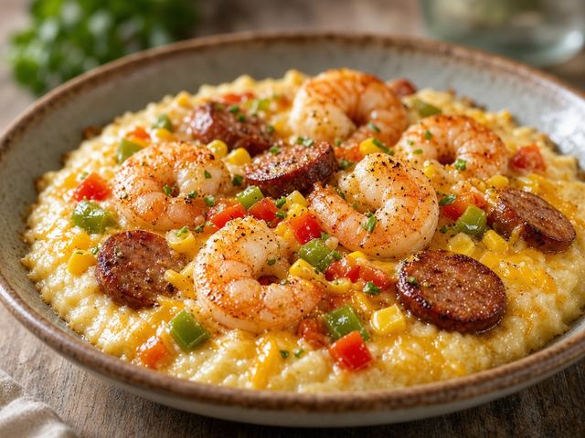 Lowcountry Shrimp & Grits Bake