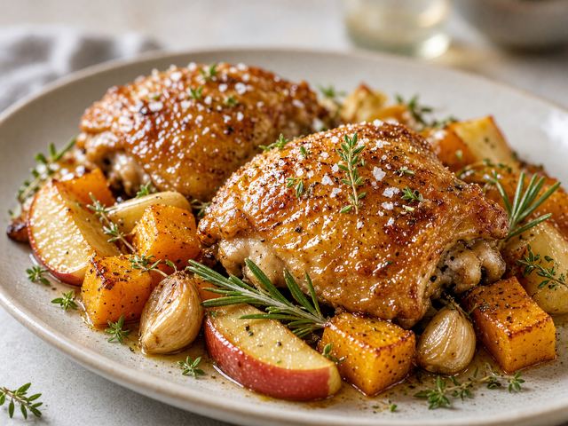 Maple Roasted Squash & Apple Chicken