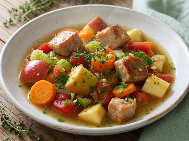 Market Veg & Apple Potluck Stew