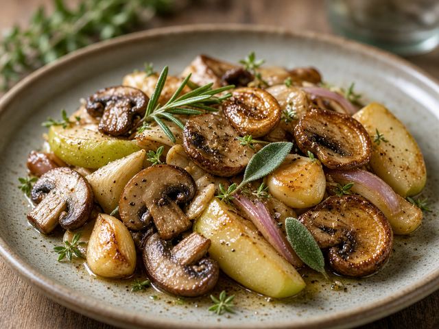 Mushroom Apple Skillet with Herbs