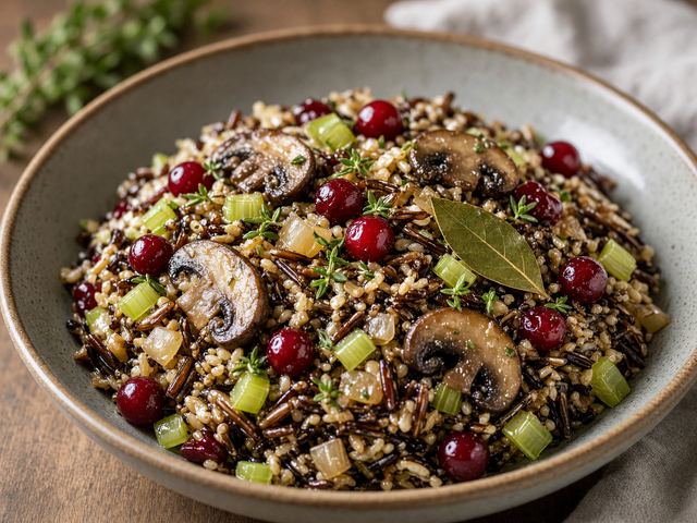 Mushroom & Cranberry Wild Rice Pilaf