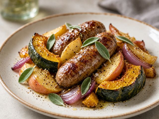 One-Pan Sausage Apple & Squash Bake
