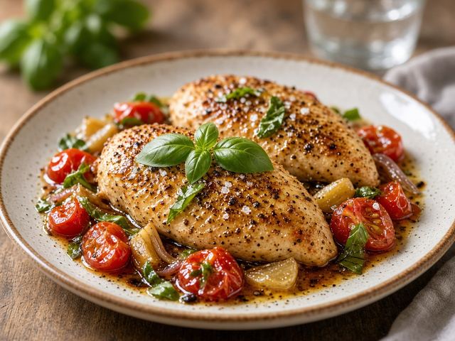 One-Pan Tomato Basil Chicken