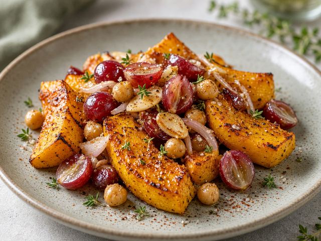 Pan-Roasted Squash with Grape Relish