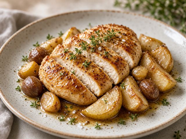 Pan-Seared Chicken with Pears & Chestnuts