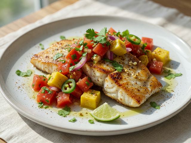 Pan-Seared Fish with Tomato Salsa