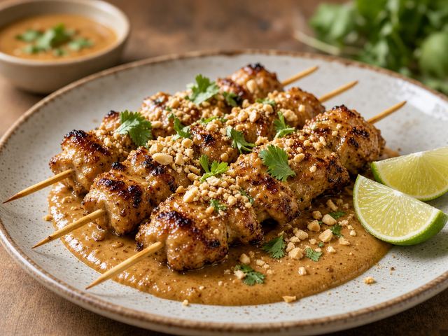 Peanut Satay Chicken Skewers