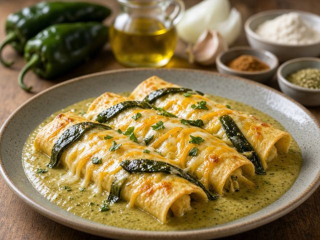 Poblano Chile Cheese Enchiladas