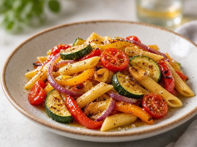 Roasted Pepper Pasta Primavera