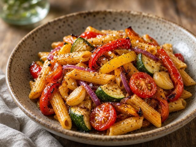 Roasted Pepper Pasta Primavera