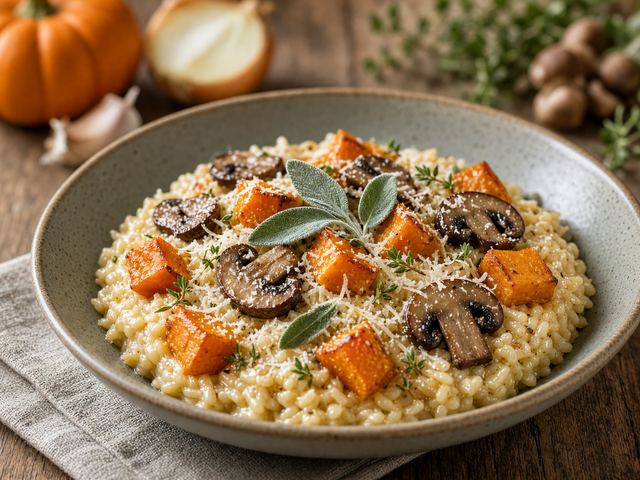 Roasted Pumpkin Mushroom Risotto