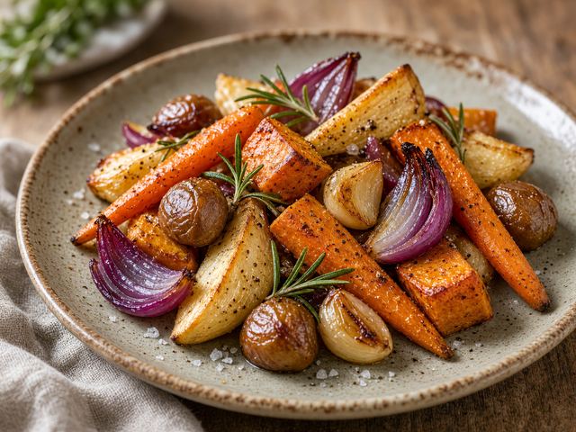 Roasted Root Vegetables with Chestnuts