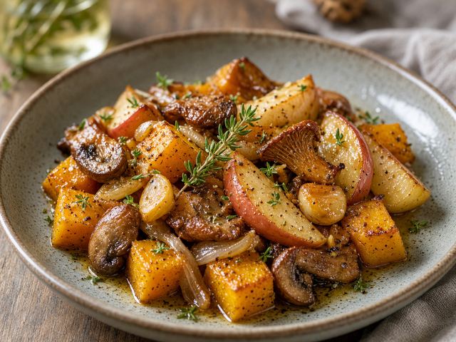 Sautéed Mushroom Pumpkin Apple Skillet