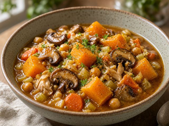 Sautéed Mushroom Pumpkin Stew