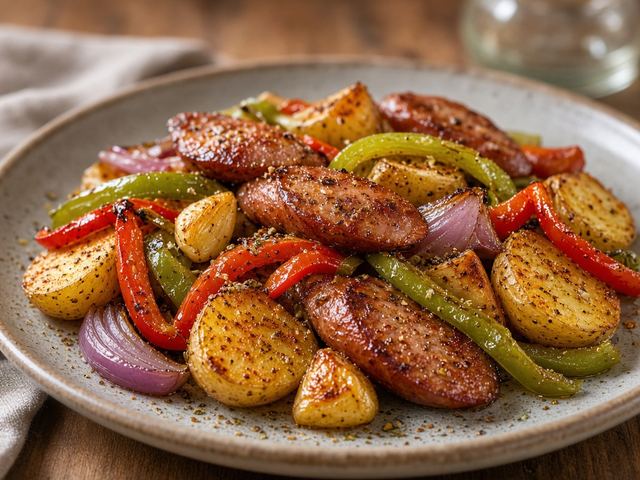 Sheet Pan Sausage, Peppers & Potatoes