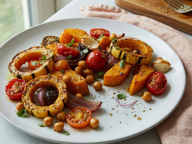 Sheet Pan Squash & Tomatoes