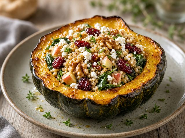 Stuffed Acorn Squash with Farro