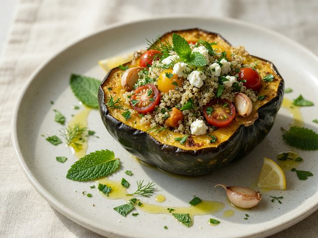 Stuffed Squash with Market Herbs