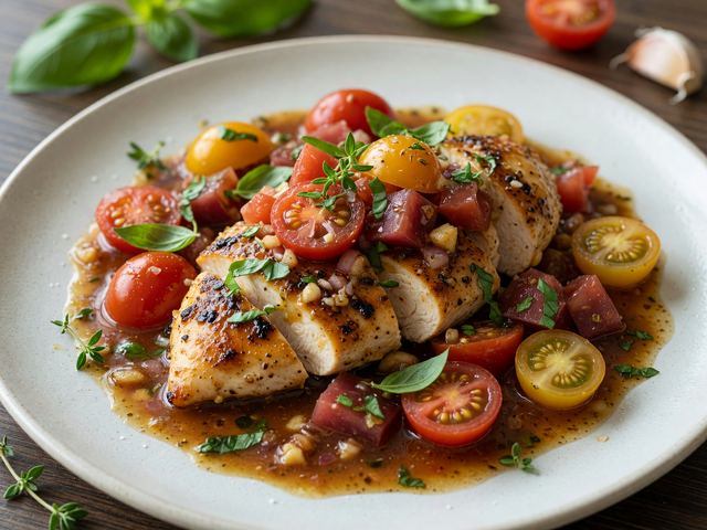 Tomato Basil Chicken Skillet