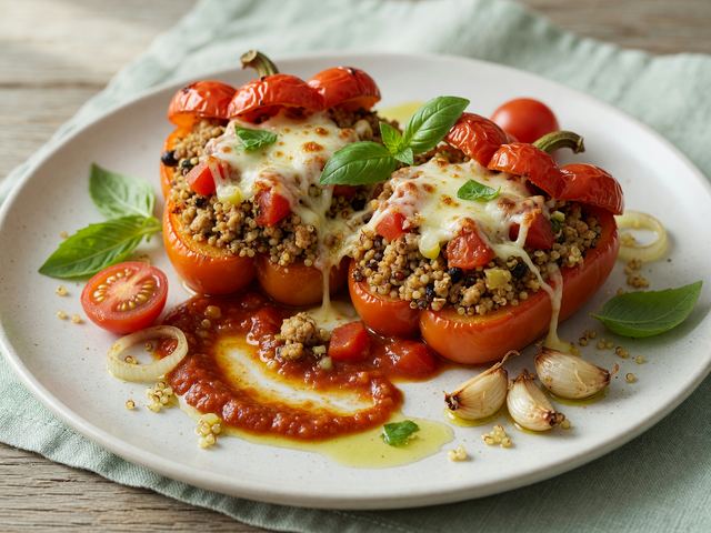 Tomato Basil Stuffed Peppers