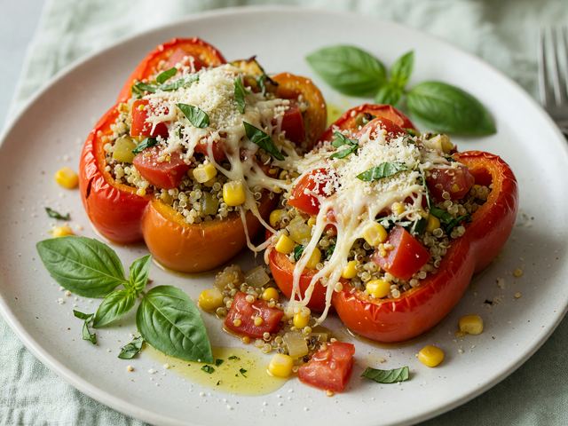 Tomato Basil Stuffed Peppers