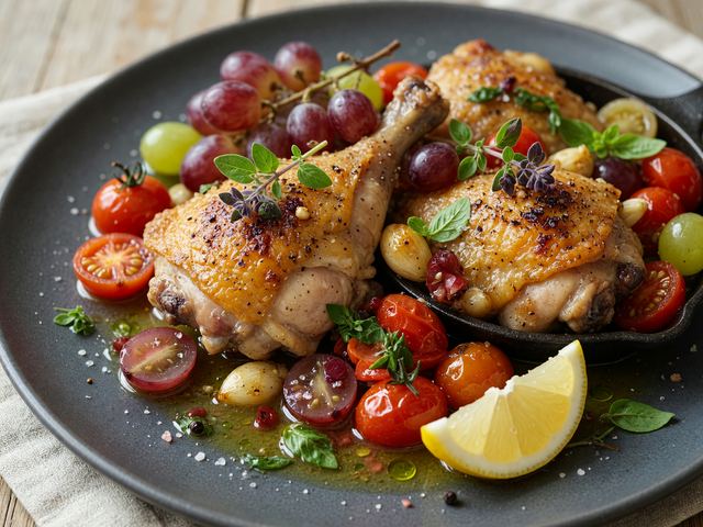Tomato Grape Skillet Chicken