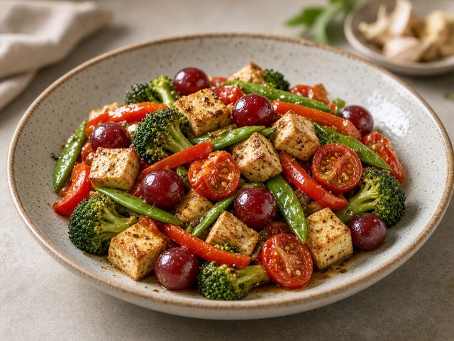 Tomato Grape Veggie Stir Sauté