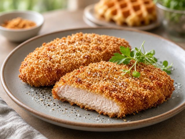 Waffle-Crusted Pork Cutlets