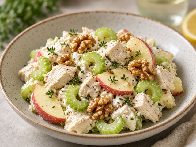 Apple Celery Walnut Chicken Salad