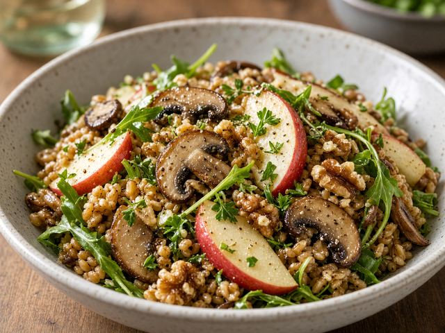 Apple Mushroom Farro Salad