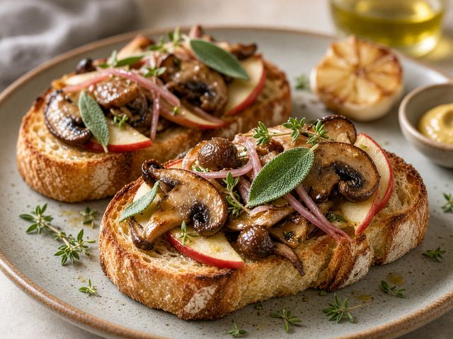 Apple & Mushroom Tartines