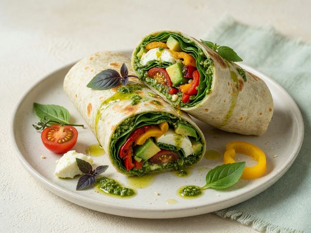 Basil Pesto Pepper Wraps