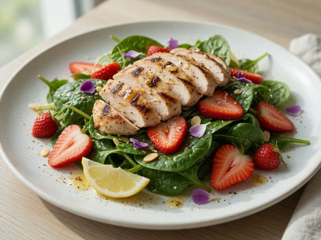 Berry Spinach Salad with Chicken
