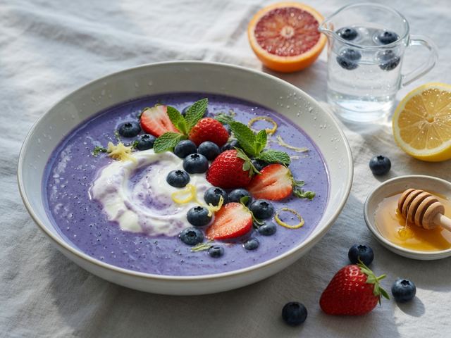 Chilled Blueberry Soup with Yogurt