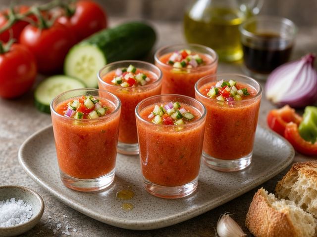 Chilled Gazpacho Shooters