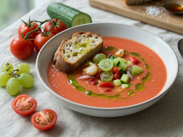 Chilled Tomato Gazpacho with Grapes