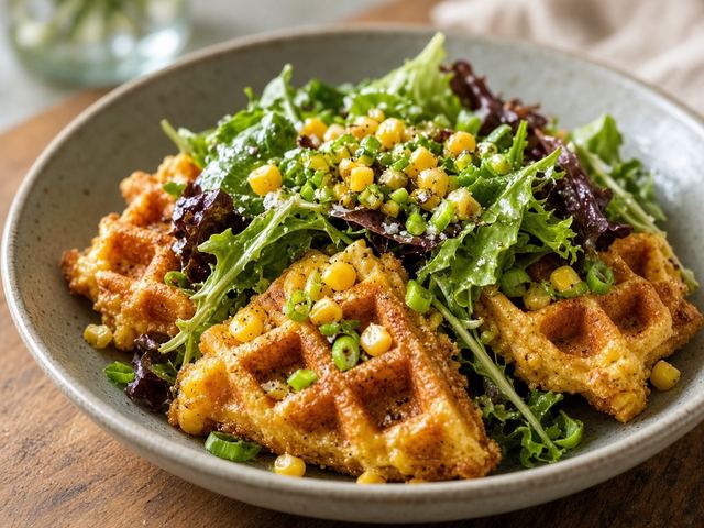 Corn Fritter Waffle Salad Bowl