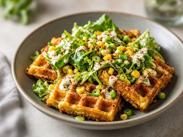 Corn Fritter Waffle Salad Bowl