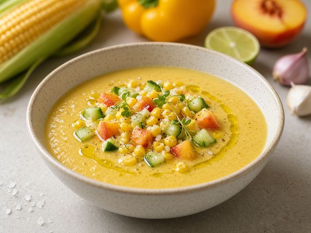 Corn & Peach Gazpacho