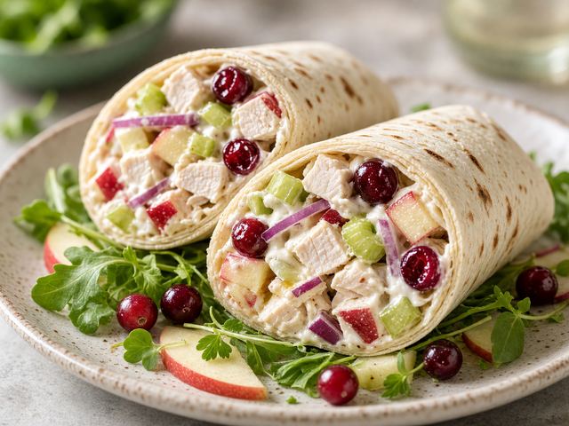 Cranberry Apple Turkey Salad Wraps