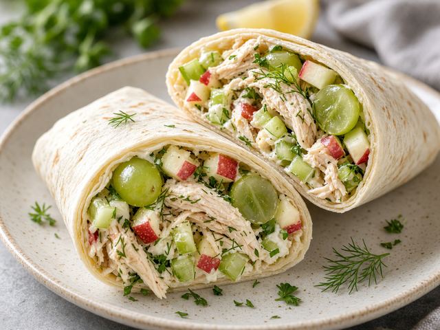 Grape & Herb Chicken Salad Wraps