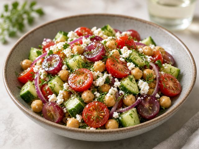 Grape Tomato Chickpea Salad