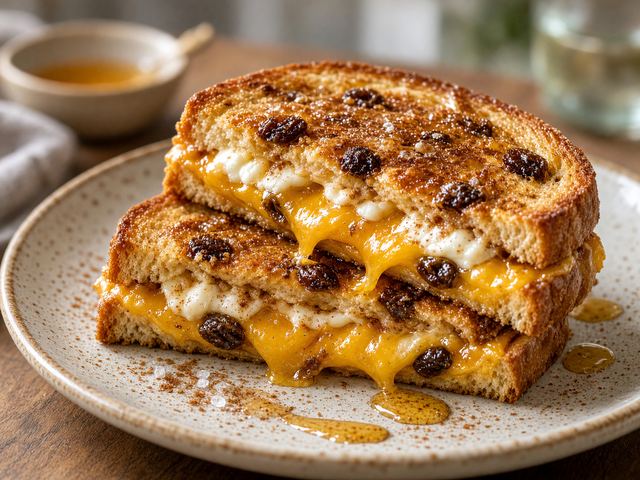 Grilled Cinnamon Raisin Cheese Sandwiches