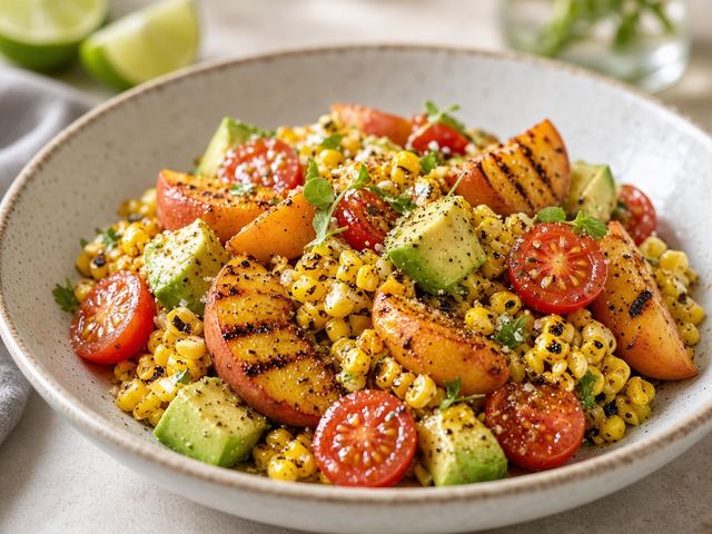 Grilled Corn & Peach Salad