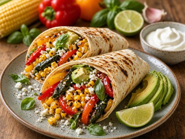 Grilled Corn & Pepper Wraps