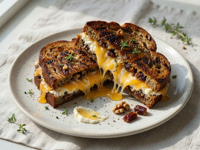 Grilled Date Nut Bread Cheese Sandwich