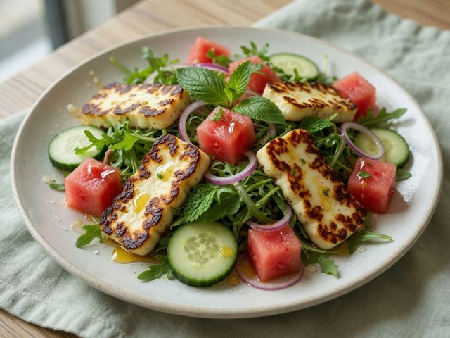 Grilled Halloumi and Watermelon Salad