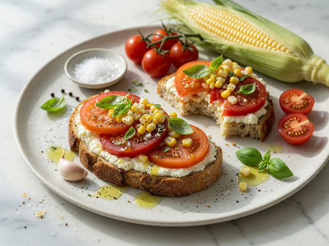 Open-Face Tomato & Corn Tartines