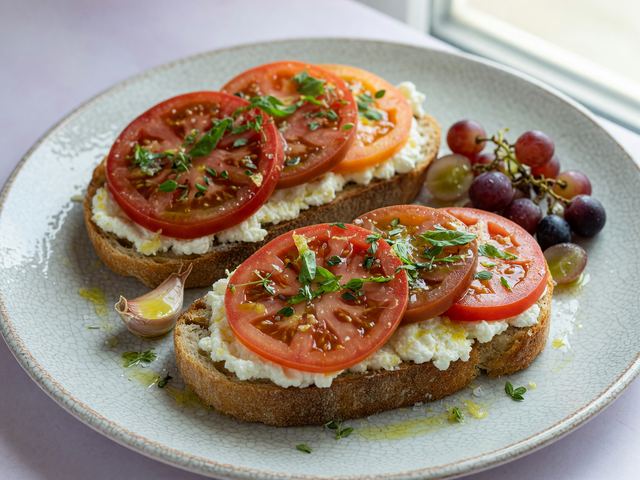 Open-Face Tomato & Ricotta Sandwiches