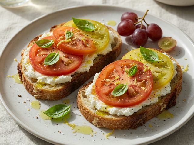 Open-Face Tomato & Ricotta Sandwiches